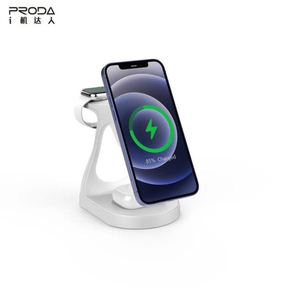 CARGADOR INALAMBRICO 4 EN 1 MODELO PD-W9 PRODA BLANCO