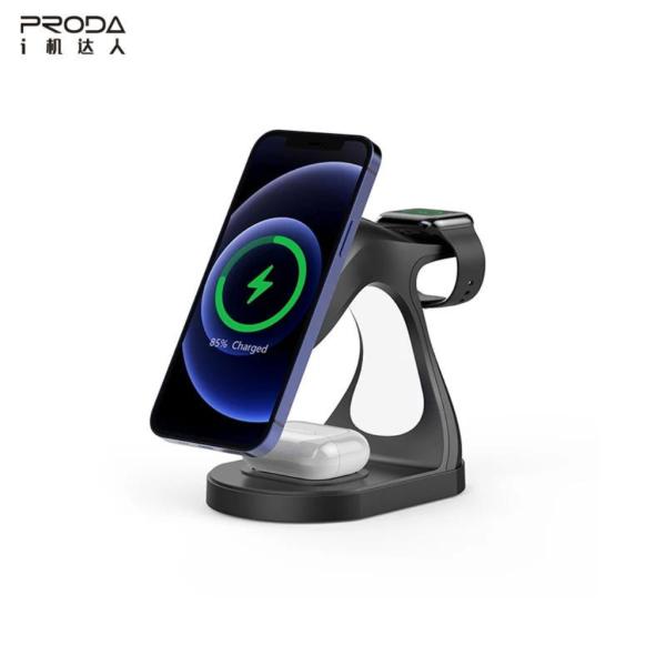 CARGADOR INALAMBRICO 4 EN 1 MODELO PD-W9 PRODA NEGRO