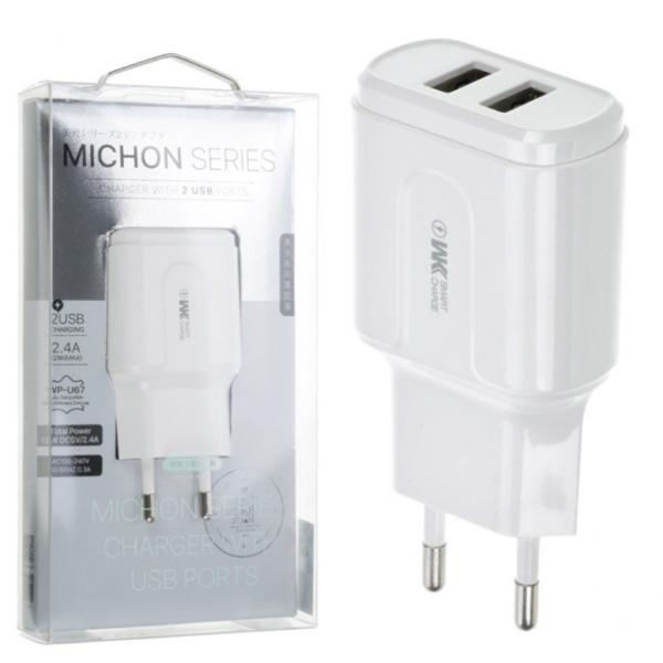 CUBO CARGADOR 2 USB WP-U67  WK DESIGN
