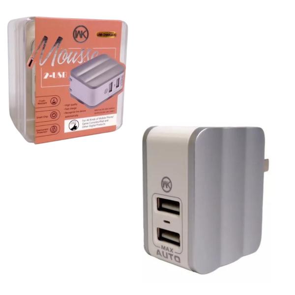 CUBO CARGADOR 2 USB WP-U03 WK DESIGN BLANCO