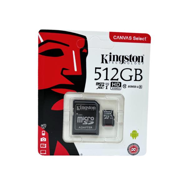 MEMORIA MICRO SD KINGSTON CLASE 10 ORIGINAL 512 GB