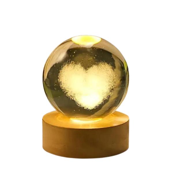 LAMPARA ESFERA DISE&Ntilde;O 3D GRANDE NUBE CORAZON (HY-08)