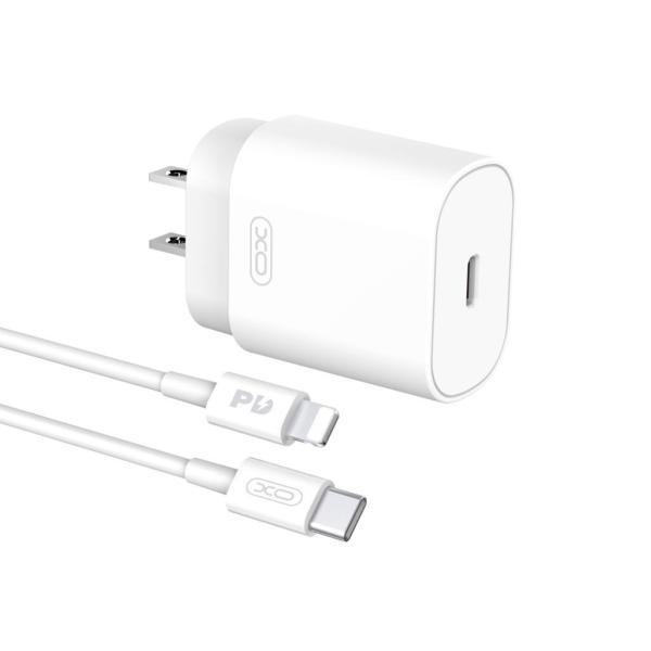 CARGADOR COMPLETO TIPO C A LIGHTNING 25W MODELO L91 XO BLANCO