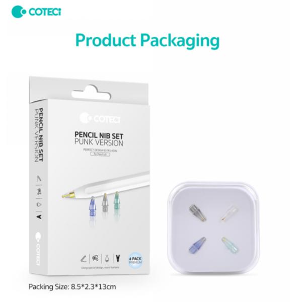 JUEGO DE 4 PUNTAS UNIVERSALES PARA APPLE PENCIL 1/2 GEN MODELO 63008 COTECI