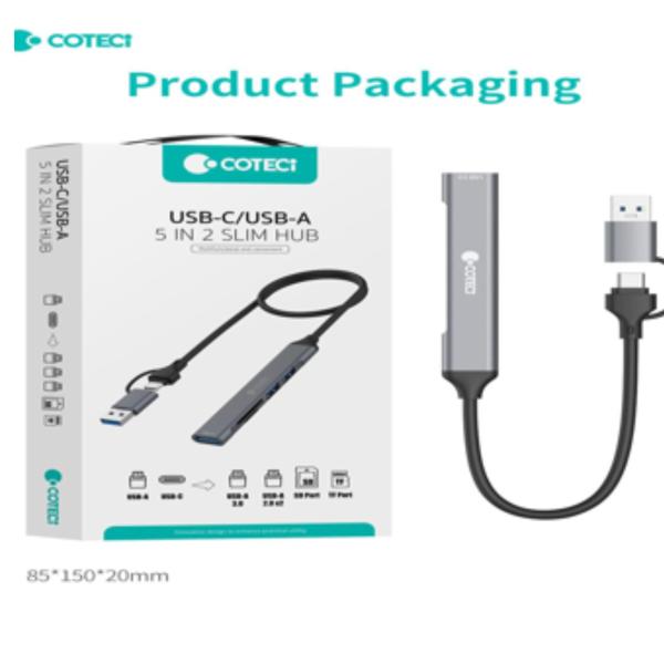 LECTOR MEMORIA USB-C/USB MODELO OF-004  COTECI GRIS
