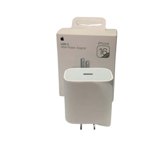 CUBO CARGADOR TIPO C 35W IPHONE 16 PRO MAX  1.1 "M" BLANCO