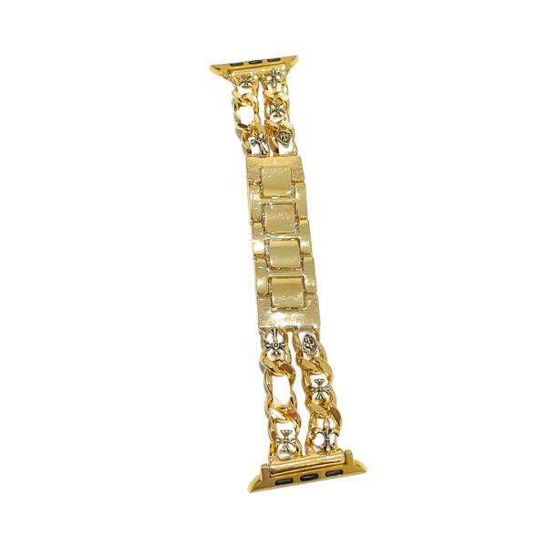 BANDA PARA RELOJ DISE&Ntilde;O BLANCO/DORADO 42/45 MM