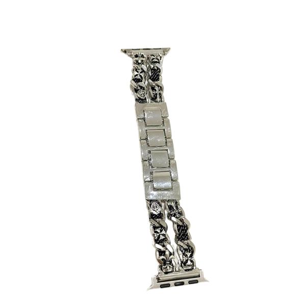 BANDA PARA RELOJ DISE&Ntilde;O NEGRO/PLATEADO 38/41 MM