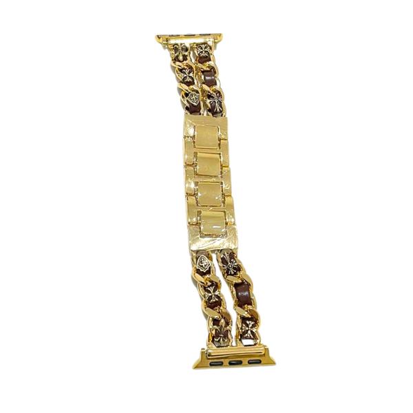 BANDA PARA RELOJ DISE&Ntilde;O CAFE/DORADO 42/45 MM