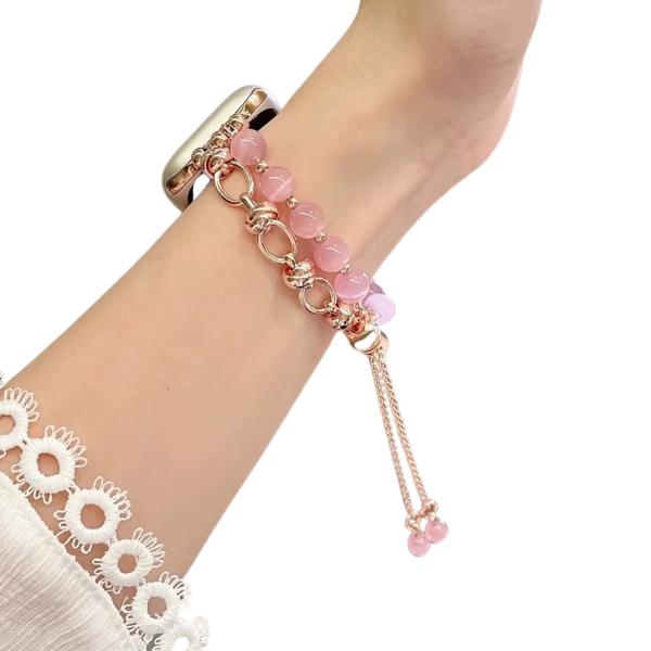 BANDA PARA RELOJ DISE&Ntilde;O BOLITAS ROSADA/ORO ROSA 38/41 MM