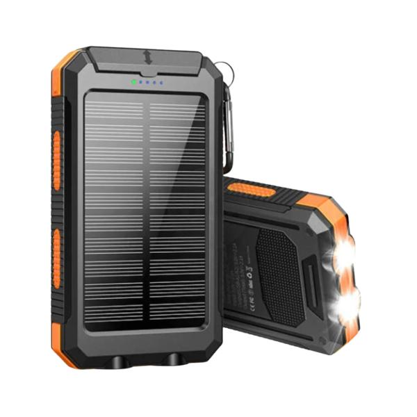 BATERIA DE EMERGENCIA CON PANEL SOLAR 10000MAH MODELO AZ-P15 AZEADA NEGRO