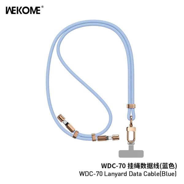CABLE LANYARD TIPO C A TIPO C MODELO WDC-70 WEKOME AZUL