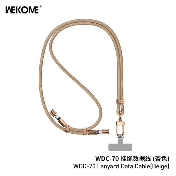 CABLE LANYARD TIPO C A TIPO C MODELO WDC-70 WEKOME BEIGE