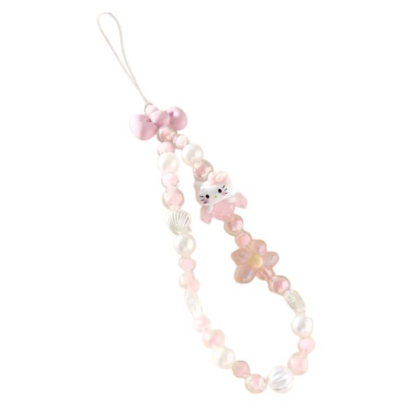 CORREA COLGANTE PARA CELULAR  DISE&Ntilde;O PERLAS KITTY