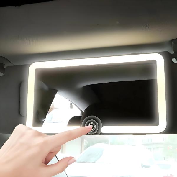 ESPEJO PARA VISERA DE CARRO CON LUZ LED MODELO NZ-328 BLANCO