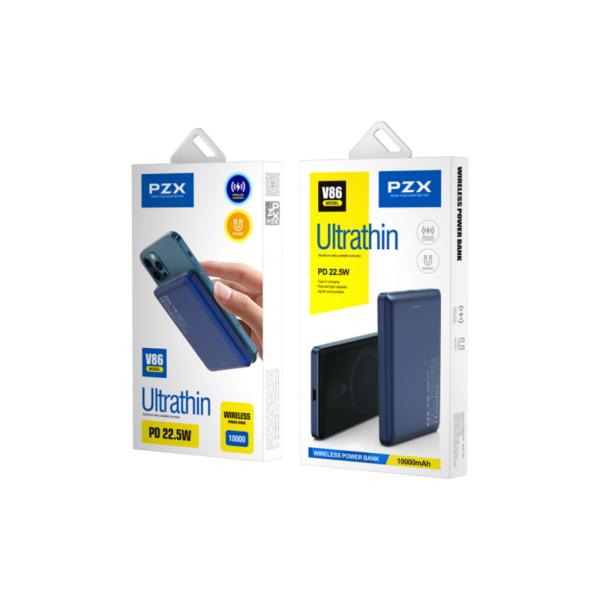 BATERIA EMERGENCIA CARGA INALAMBRICA MAGNETICA PD22.5W 10000 MAH MODELO V86 PZX AZUL
