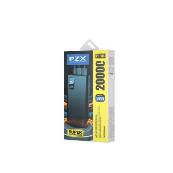BATERIA EMERGENCIA 20000 MAH MODELO V83 PZX NEGRO