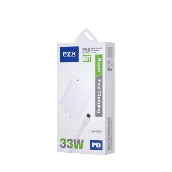 CARGADOR COMPLETO TIPO C 33W MODELO P66 PZX BLANCO