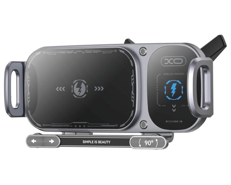 HOLDER CARGADOR INALAMBRICO 15W MODELO WX042  XO NEGRO