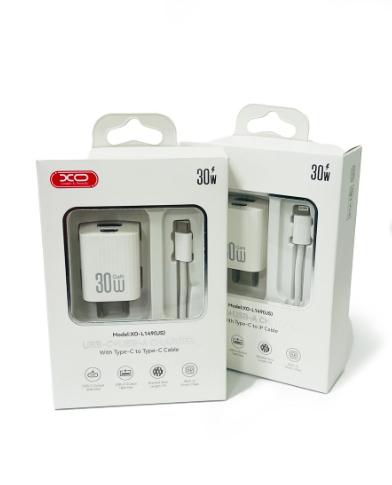 CARGADOR TIPO C USB-A + USB-C 30W MODELO L149 XO BLANCO