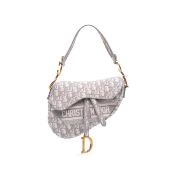 BOLSO MODELO SADDLE  DIOR GRIS/ESTAMPADO