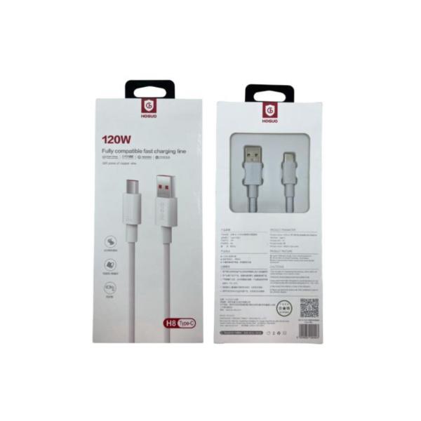 CABLES USB TIPO-C HOGUO H8 COLOR BLANCO